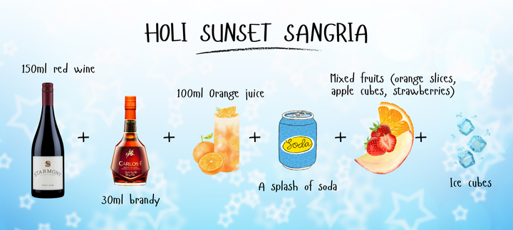 Holi Sunset Sangria / Holi Cocktail