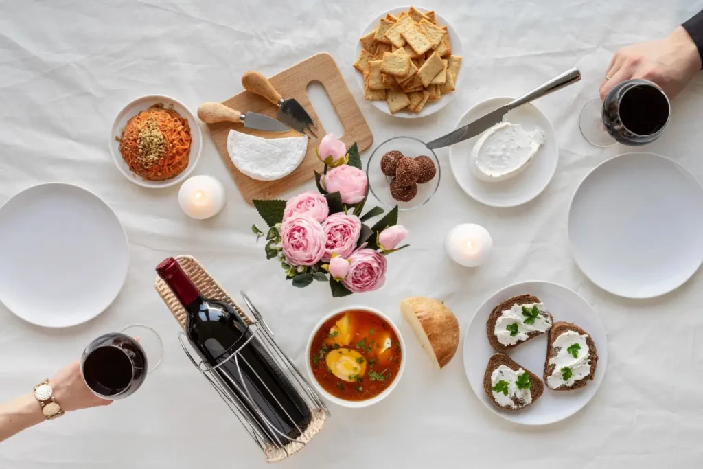 wine-food-table