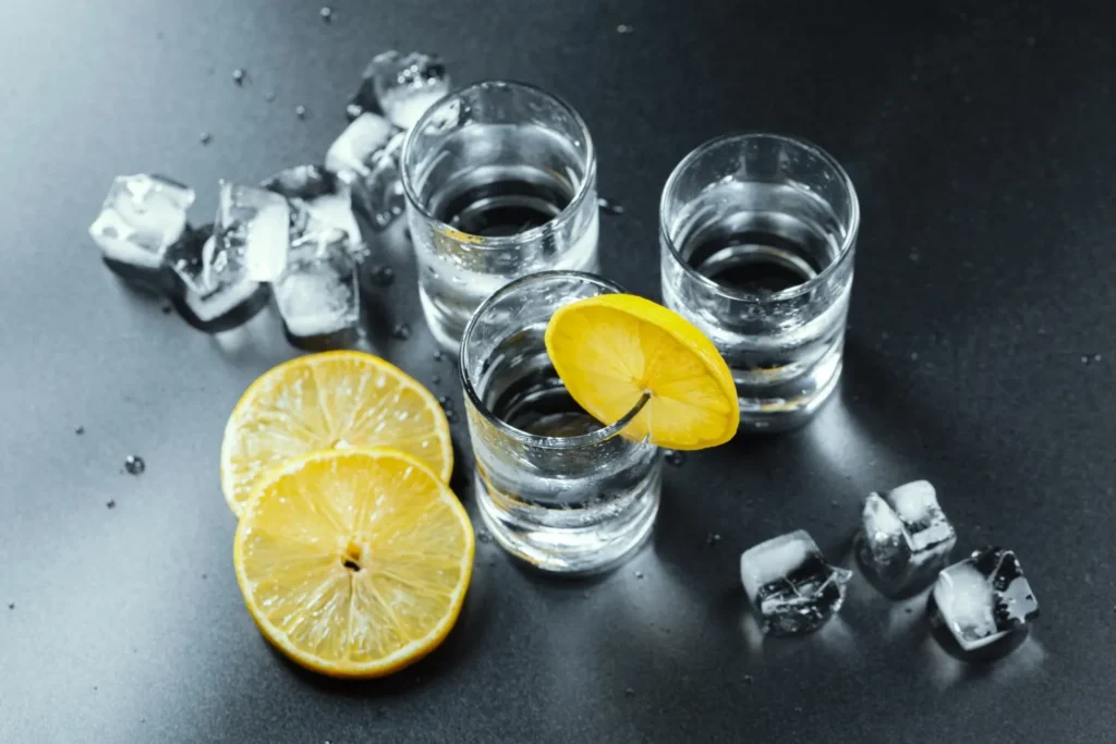 cold-vodka-shot-glasses-with lemon