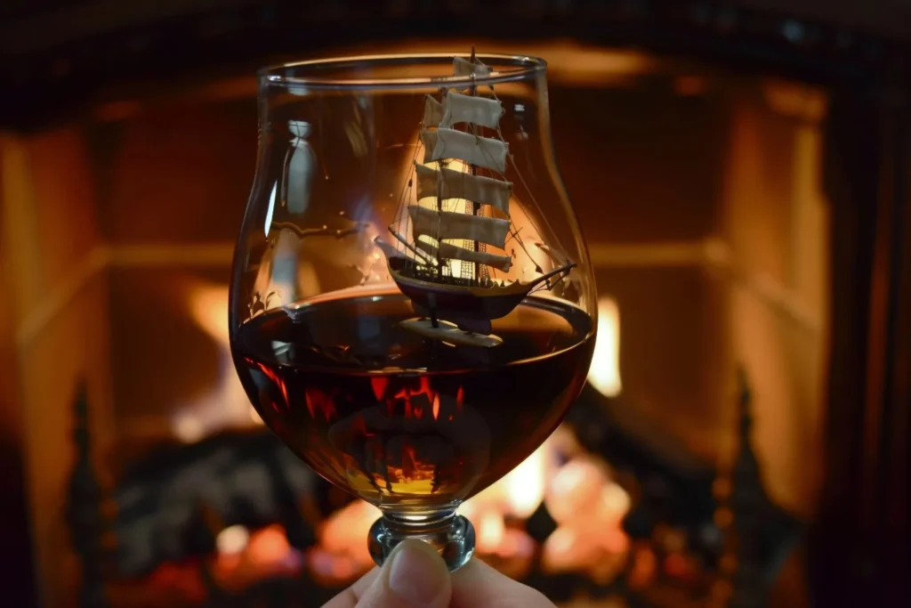 Port wine with fireplace moment