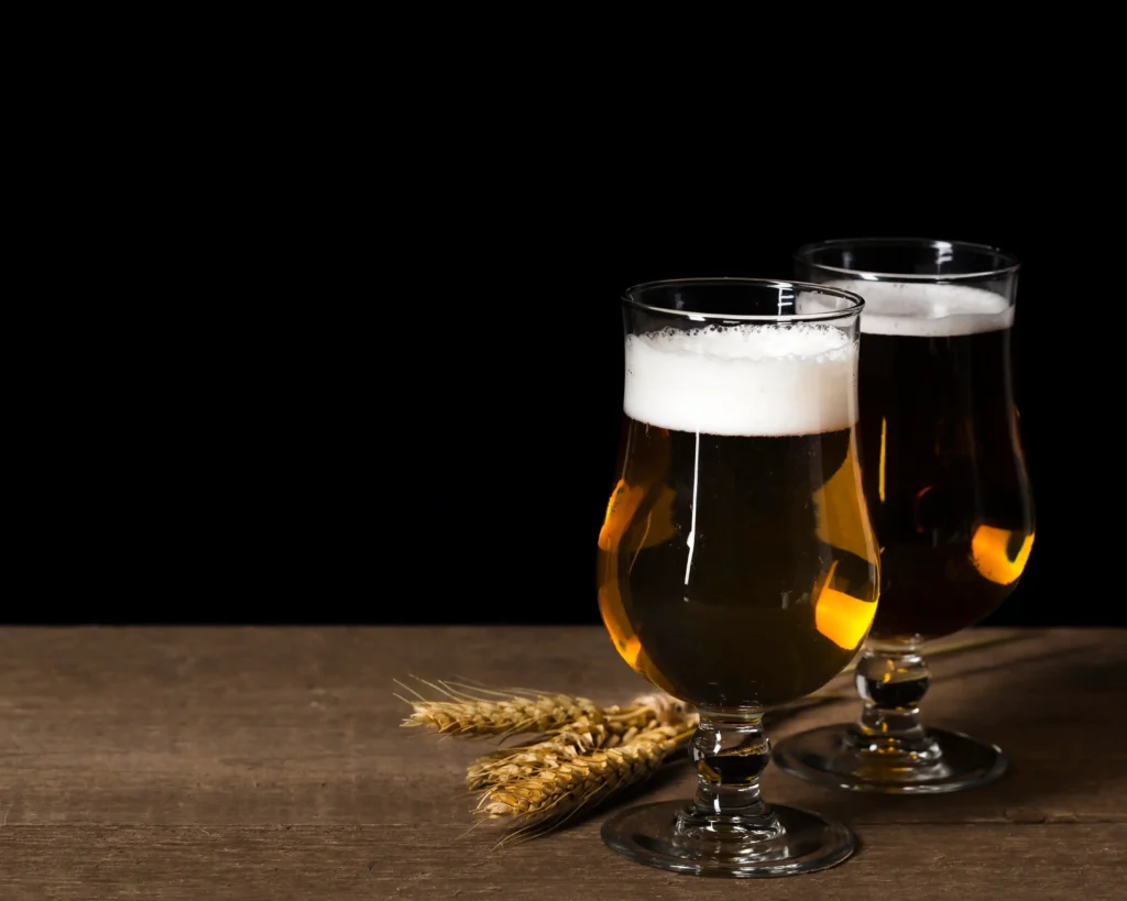 glass pack with beer