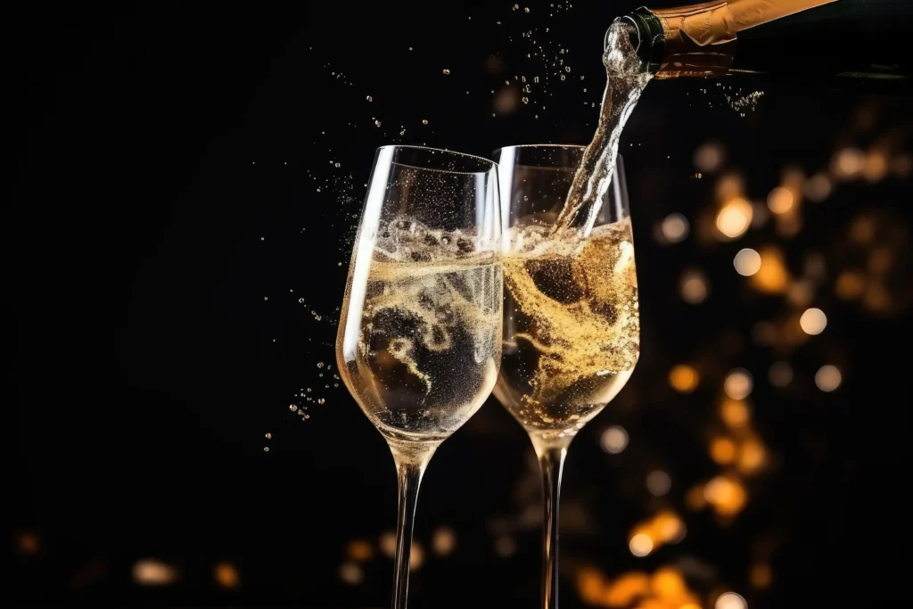 sparking wine toasting