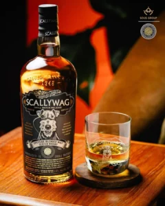 Scallywag Whiskey Bottle with glass