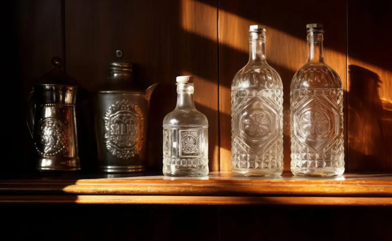 gin bottle on shelf