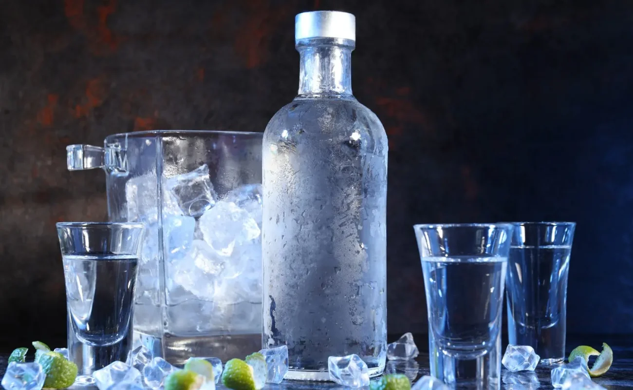 glass-bottle-shot-glasses-ice-dark-