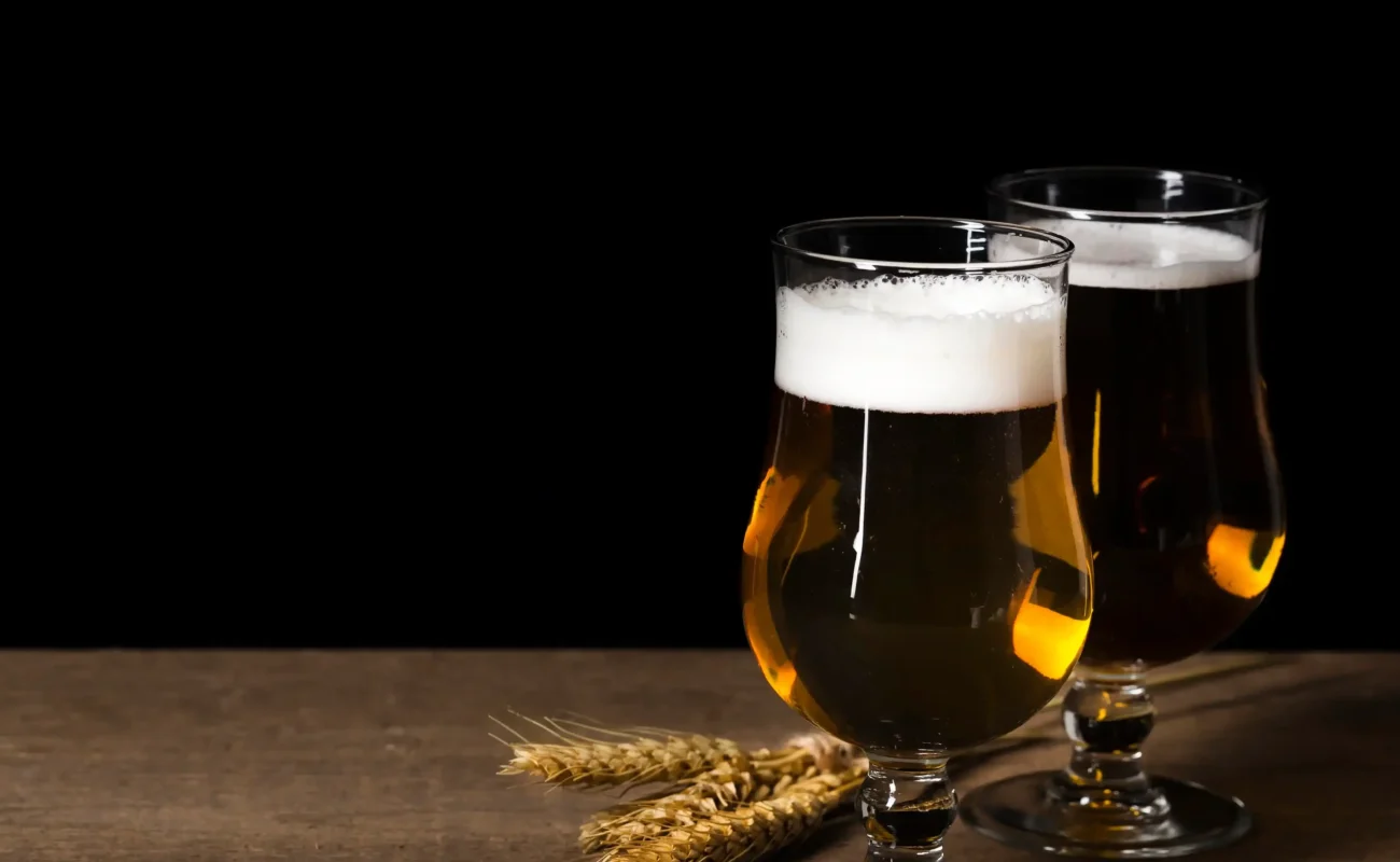 glass pack with beer
