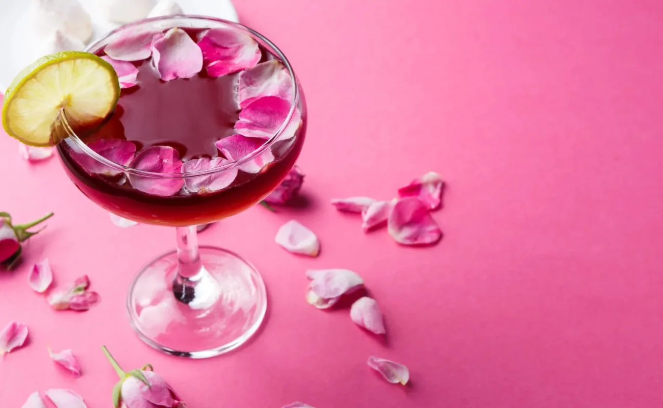 pink gin cocktail in valentine week