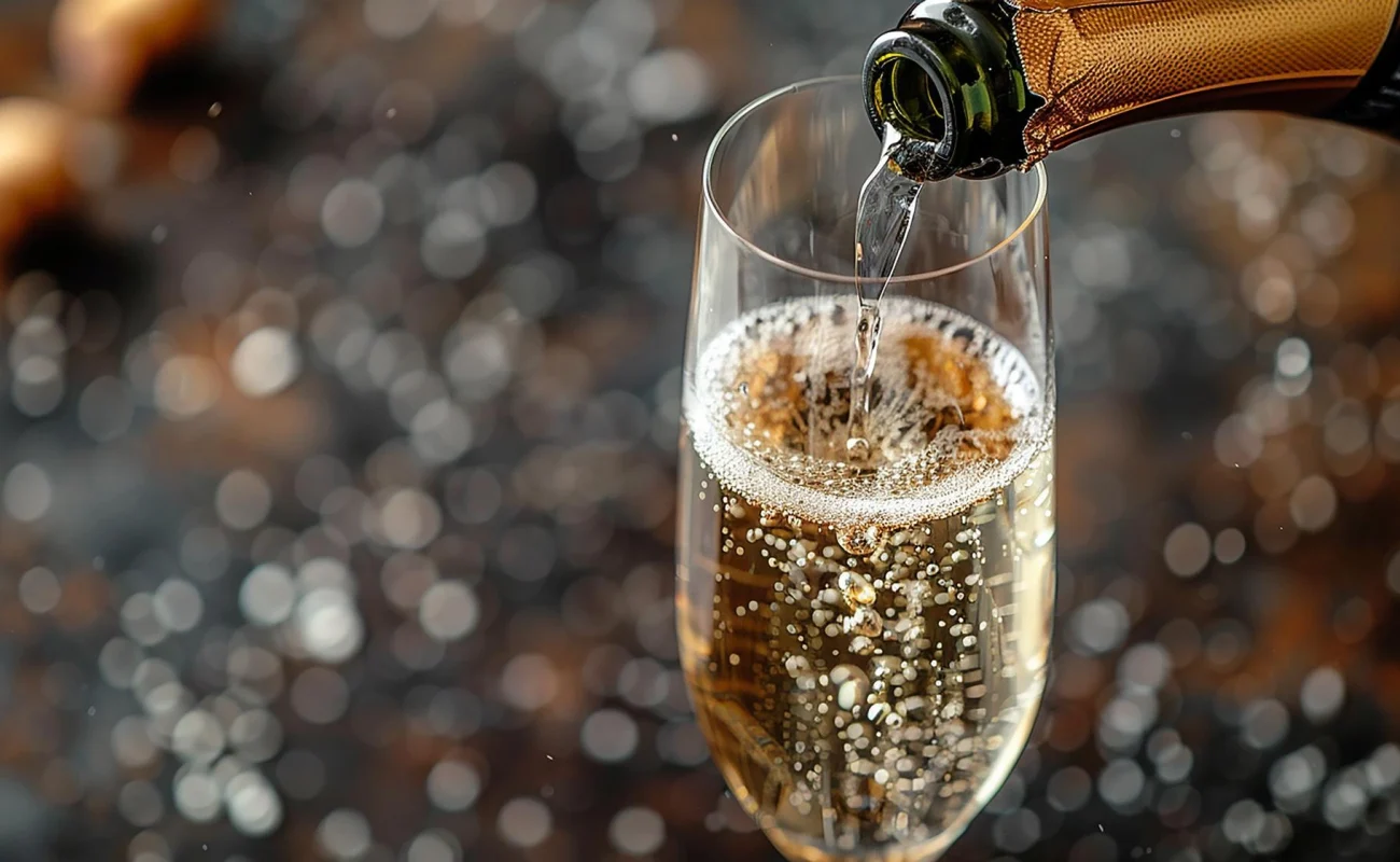 sparkling wine in glass